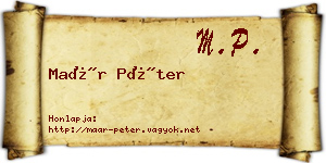 Maár Péter névjegykártya