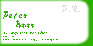 peter maar business card