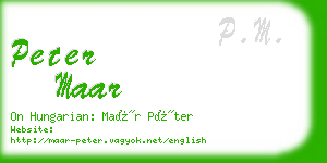 peter maar business card